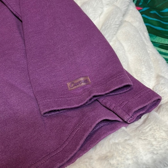 Vintage 2XL Curves For Women 80s 90s Pearly Purple Vneck Athletic Sweatshirt - Picture 9 of 9